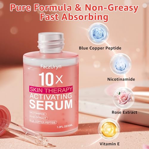 Red Light Therapy Serum, Red Light Therapy Activation Serums Amplify Effects & Reduce Wrinkles with Hydrating, Vitamin E Redlight Serum for Face, Rose Extract Facial Serums for Women, 1.0 FL.OZ
