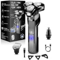 Electric Razor for Men, LED Display 100% Waterproof Cordless Razor, Wet/Dry Shaving,Electric Shaver for Men Includes Nose Hair Trimmer Beard Trimmer Travel Shaver