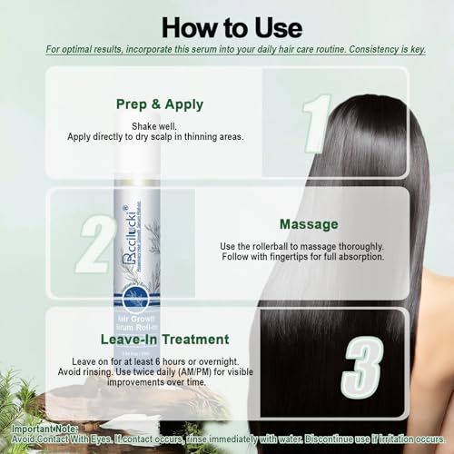 Rosemary Hair Growth Serum Roll-On - 25ml for Thicker Hair