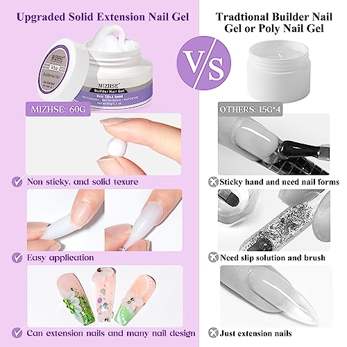 MIZHSE 60g White 3D Gel Nail Art Sculpting Builder Gel with Variants