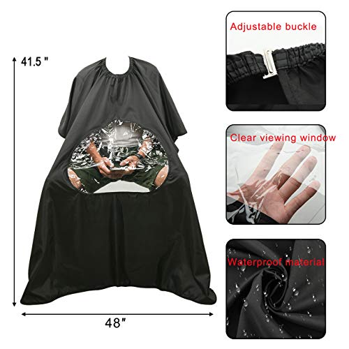 CM Barber Cape with Clear Window – Waterproof Hair Cutting Apron