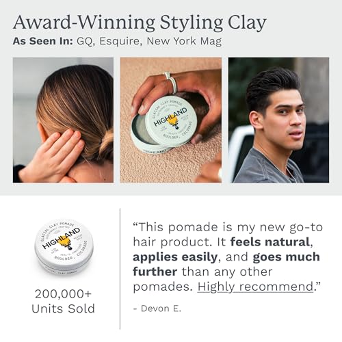 Highland Glacial Hair Clay Pomade – Medium Hold, Natural