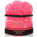 African Net Loofah Exfoliating Body Scrubber Bath Sponge for Shower - Rose Red