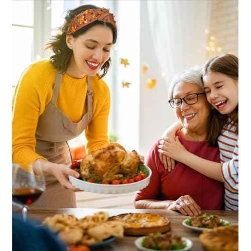 Thanksgiving Headband Fall Pearl Rhinestone Jeweled Knotted Headband Accessories Pumpkin Leaf Print Wide Knot Hairband Thanksgiving Turkey Holiday Headband Hair Accessories Gifts