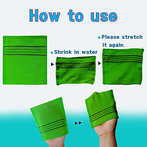 Korean Exfoliating Bath Mitt - Remove Dead Skin (Pack of 4)