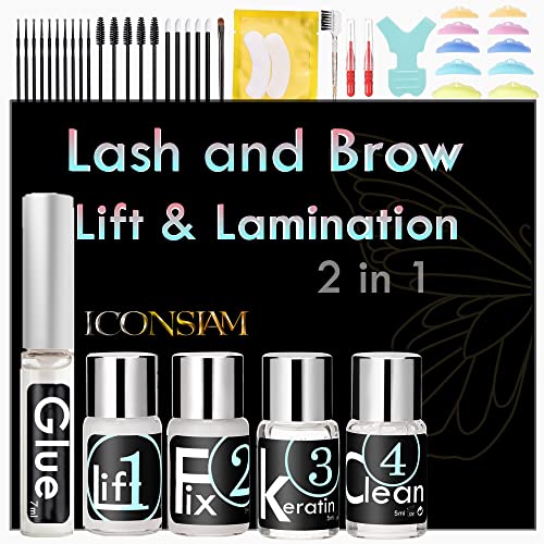 Lash Lift Kit, Lash Lifting and Brow Lamination 2 in 1, DIY Eyelash Perm At Home, Perming Lashes With Strong Glue(lash and eyebrow lift kit)