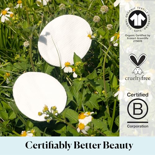 Organic Cotton Makeup Remover Pads, Dual-Textured, GOTS Certified