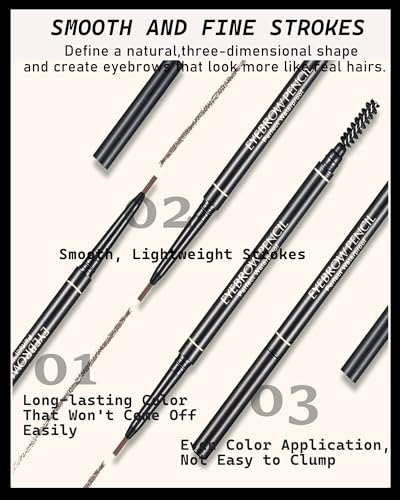 12-Piece Waterproof Eyebrow Pencil Set, Light Brown