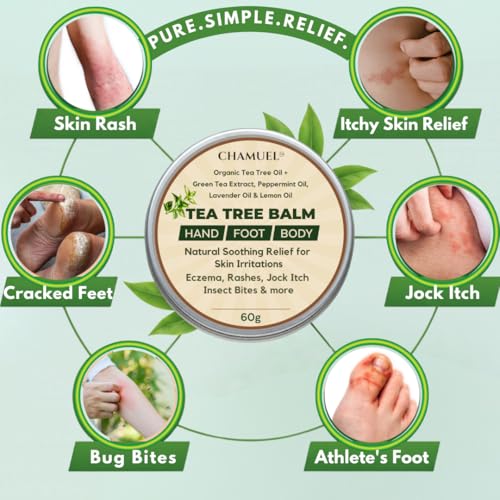Chamuel Tea Tree Oil Balm - Natural Moisturizing Cream for Dry Skin, 2-Pack