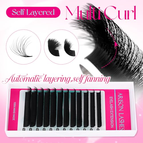 3D Effect Easy Fan Volume Lash Extensions Fluffy Rapid Volume Blooming Eyelash Extensions Self Fanning Eyelash Extensions(0.05-D-8-15mm)