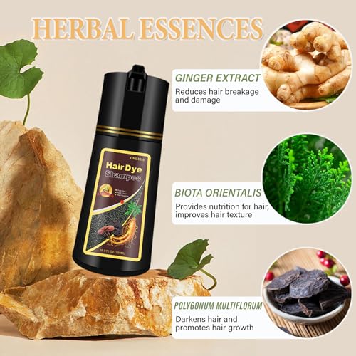 Deep Burgundy Hair Dye Shampoo for Gray Hair, Men & Women