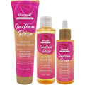 Indian Rose Shave Care Set for Women & Teens - Pre-Shave Polish, Soothing Shave Oil & After-Shave Serum
