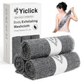 Yiclick 3-Pack Exfoliating Washcloth Towels - 40 Inch Back Scrubber