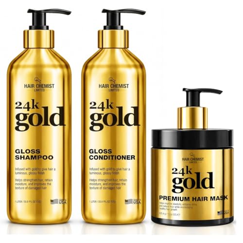 Hair Chemist 24K Gold Gloss 3-Piece Hair Care Set
