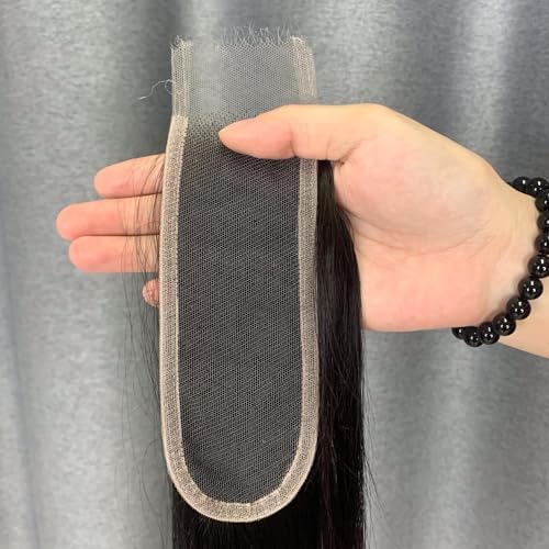 SKINLIKE Real HD Swiss Lace Closure Human Hair 2x6 Lace Closure with Clean Hairline Much More Density Full Cuticle Aligned Brazilian Human Hair Body Wave Style (18inch, HD BW 2x6 lace closure)