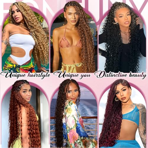 FONFUNY Human Braiding Hair 120g Boho Deep Wave 14 Inch Curly No Weft for Knotless & Bohemian Styles