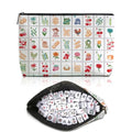 Blue Leaves Mahjong Tile Bag – Canvas Organizer for American Tiles