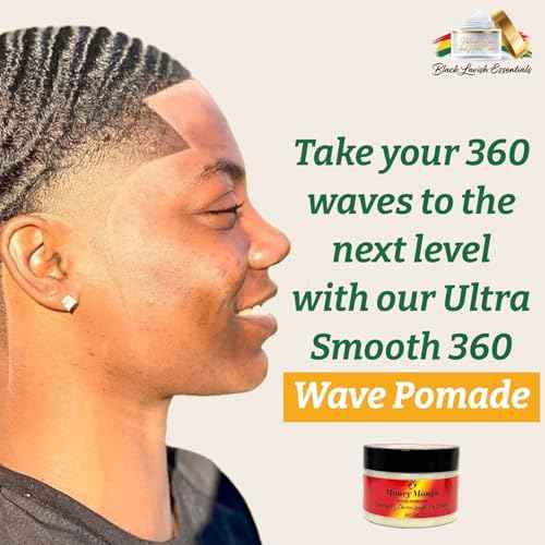 Ultra-Smooth 360 Wave Pomade for Men, Deep Waves, Strong Hold and Shine for Wavy Hair, Shea Butter and Mango Butter, Non-Greasy Formula (Money Mango Pomade, 4oz)