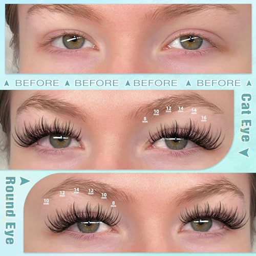 Manga Lash Clusters Kit Fairy Eyelash Clusters Kit Wispy Lash Extension Kit 8-16MM Anime Eyelash Extension Kit Natural Lashes Clusters Spiky Individual Lashes with 2-IN-1 Lash Bond&Seal and Tweezers