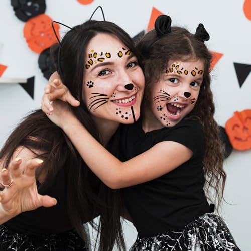 Leopard Face Temporary Tattoos, 7-Sheet Set