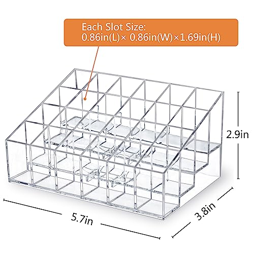 MOSIKER 24-Slot Lipstick Organizer | Clear Acrylic Makeup Storage