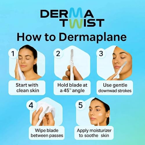 DermaTwist 10R Dermaplane Razor for Women Face ? 20-Pack Sterile Disposable Dermaplane Scalpels Facial Razors for Women Face Dermaplaning Professional Face Shaver
