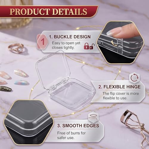 Press On Nail Storage Box Set – 10 Clear Cases + 36 Tape