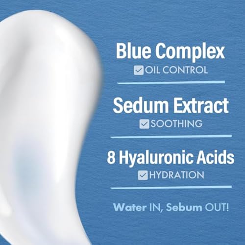 DASHU Blue Sedum Moist All-in One | Hydrating Moisturizer Face Cream 8 Types of Hyaluronic Acids | Gentle Face Moisturizer 5.07 fl oz