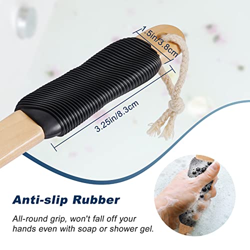 Long Handle Back Scrubber Brush for Shower – Double-Sided Exfoliating Body Brush for Women & Men