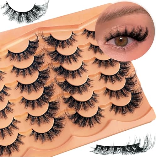 3D Manga Cat Eye False Eyelashes 18mm - 12 Pairs Strip Lashes