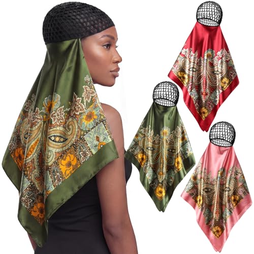 2-in-1 Silk Press Wrap Cap & Scarf for Nighttime Hair Care