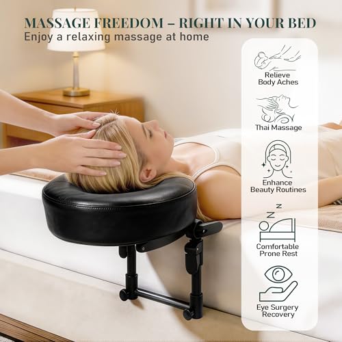 Adjustable Massage Headrest Pillow for Bed | Memory Foam Face Cradle