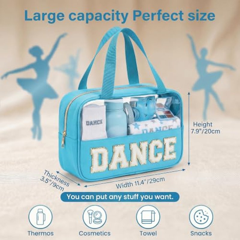 Dance Makeup Bag Organizer for Girls – Stylish Chenille Pouch
