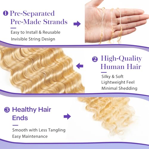 NIYALAA 18 Inch Miracle Knots Crochet Human Hair for Black Women, 613#