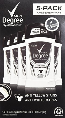 Degree Men Adrenaline Series Antiperspirant Deodorant 2.7oz x 5 + 1.7oz Extra Pack
