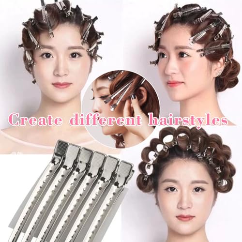 40 Pcs Metal Duck Bill Hair Clips - 3.5 Inch Alligator Clips for Thick & Thin Hair