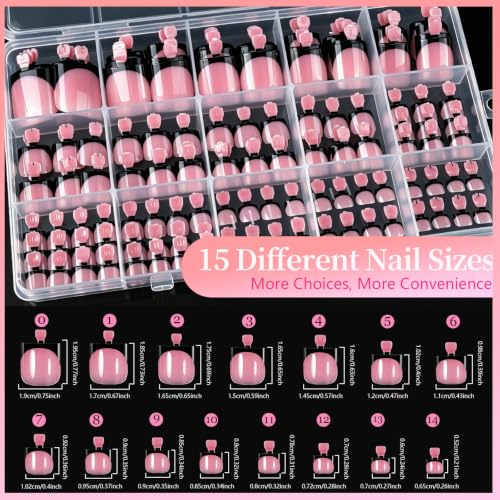 Teenitor 150pcs Press On Toenails Kit with Glue & Nail Art Accessories