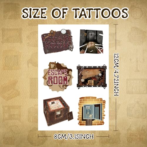 96 Escape Room Temporary Tattoos - Party Favors & Decorations