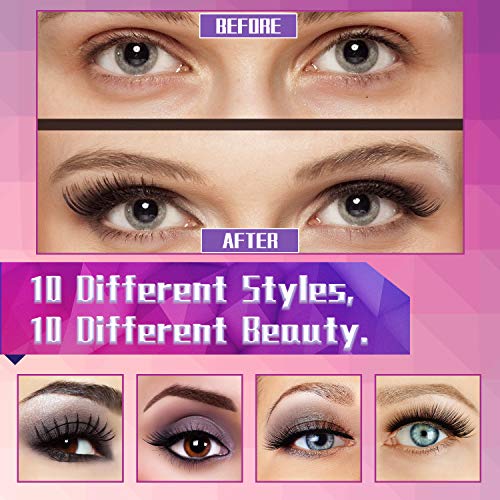 Magnetic Eyelashes Kit with Eyeliner - 10 Pairs 3D Natural Look