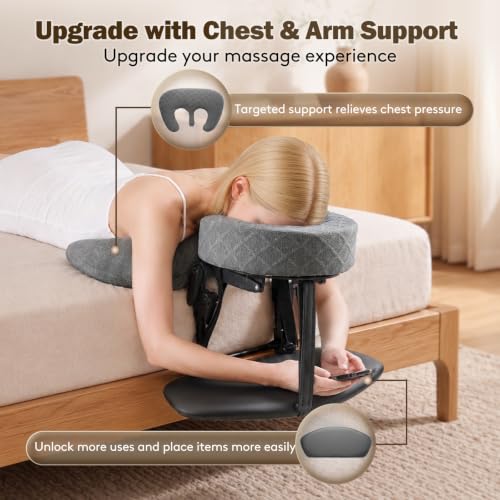 Massage Headrest for Bed with Chest Pad & 2 Pillow Covers