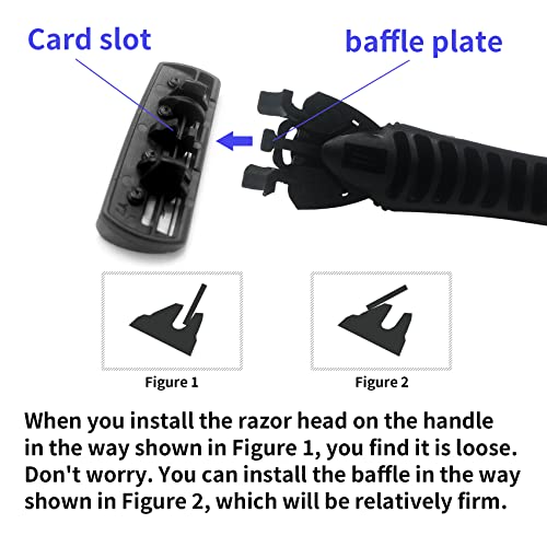 Men's 6-Blade Reusable Razor with 24 Cartridges & Anti-Slip Handle