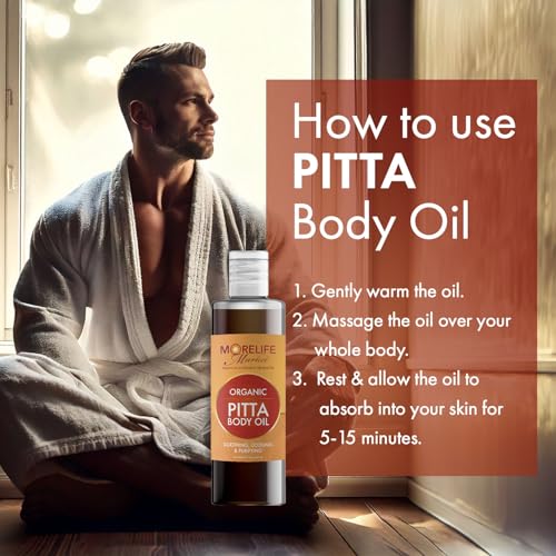 Pitta Body Oil | Premium Ayurvedic Massage Oil with Organic Neem, Chamomile, Lavender & Cooling Herbs for Sensitive Skin | Soothing & Purifying Daily Ritual ? 7 oz Bottle