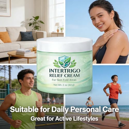 Intertrigo Cream for Belly Folds, Skin Fold Barrier Cream with Zinc Oxide & Undecylenic Acid, Fast-Drying, Non-Greasy Daily Care for Friction-Prone Areas(1)