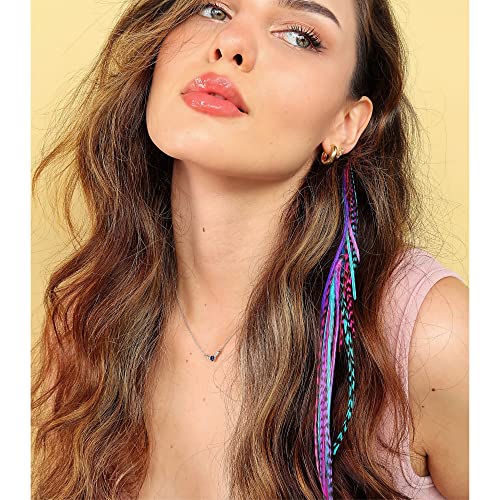 Clip-On Feather Hair Extensions 14 inch | Real Rooster Feathers
