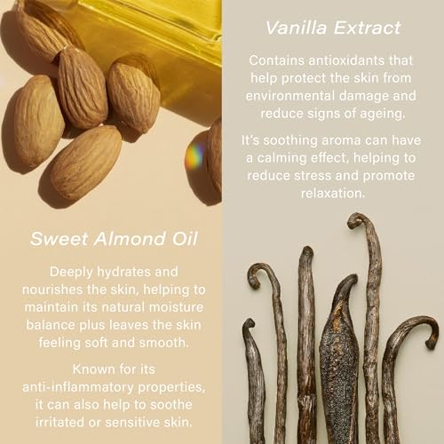 Creamy Body Wash, Sweet Almond and Vanilla Scent, Moisturizing Formula for Normal to Dry Skin, 500mL