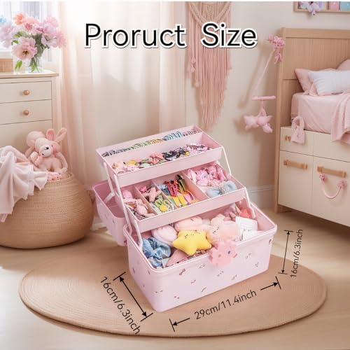 Pulseplay 3-Layer Hair Accessories Organizer Box for Girls
