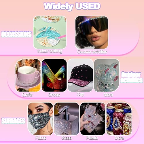50,000+ Pcs Rhinestone Bedazzling Kit with B7000 Glue - 3mm Resin Gems