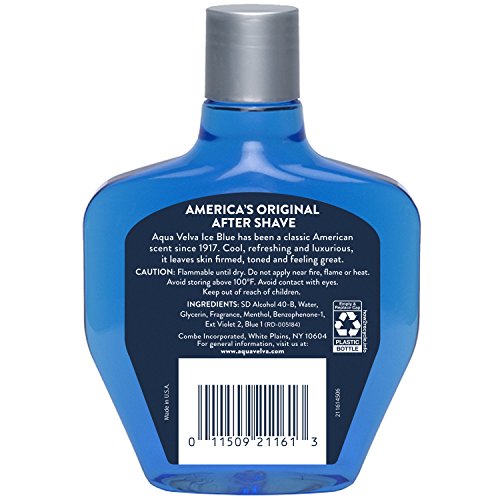 Aqua Velva After Shave, Classic Ice Blue, Soothes, Cools, and Refreshes Skin, 7 Ounce (Pack of 2)