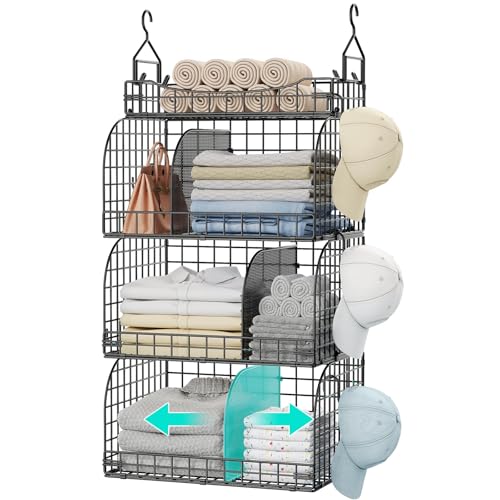 HapiRm 4-Tier Hanging Closet Organizer with Dividers