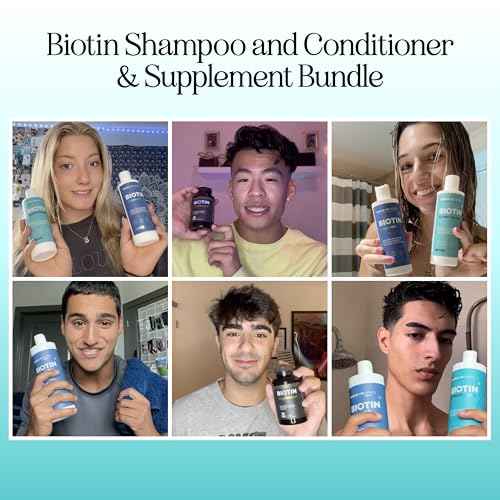 Biotin for Hair Growth Treatment Set - Biotin Shampoo and Conditioner Set Sulfate Free plus Hair Loss Supplement for Women & Men with Saw Palmetto Horsetail Collagen and Keratin (2 Month Supply)